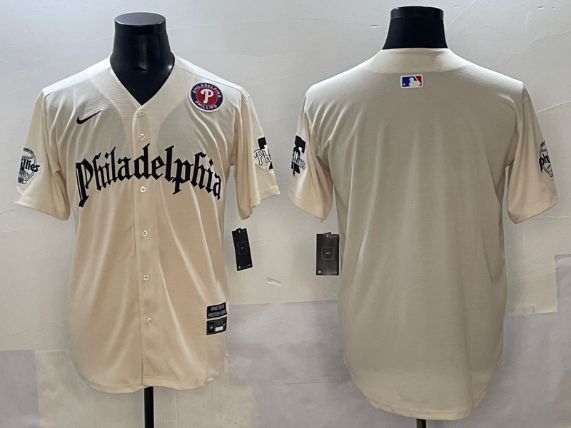 Men Philadelphia Phillies blank cream 2025 Nike MLB jersey->philadelphia phillies->MLB Jersey